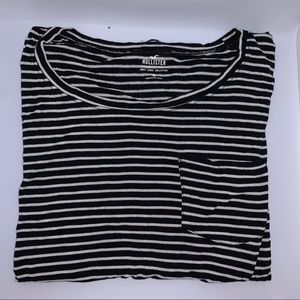 Hollister black and white striped tee